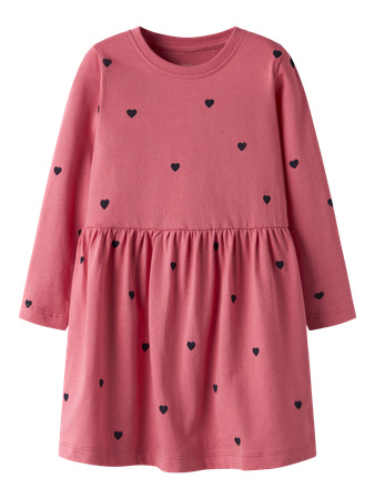 NAME IT Kjole Vivia Rapture Rose W. Dark Sapphire Hearts