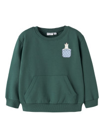 NAME IT Sweatshirt Vugo Bistro Green Pocket Bear