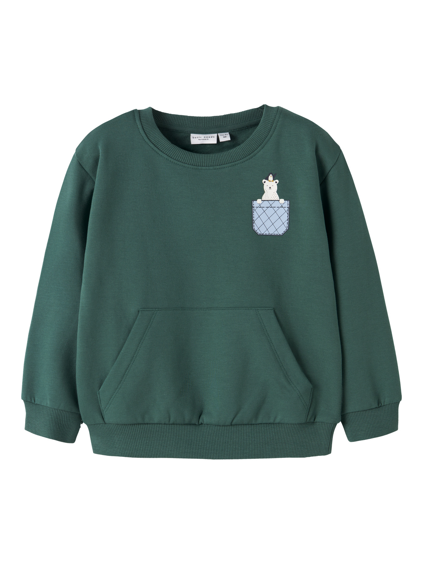 NAME IT Sweatshirt Vugo Bistro Green Pocket Bear