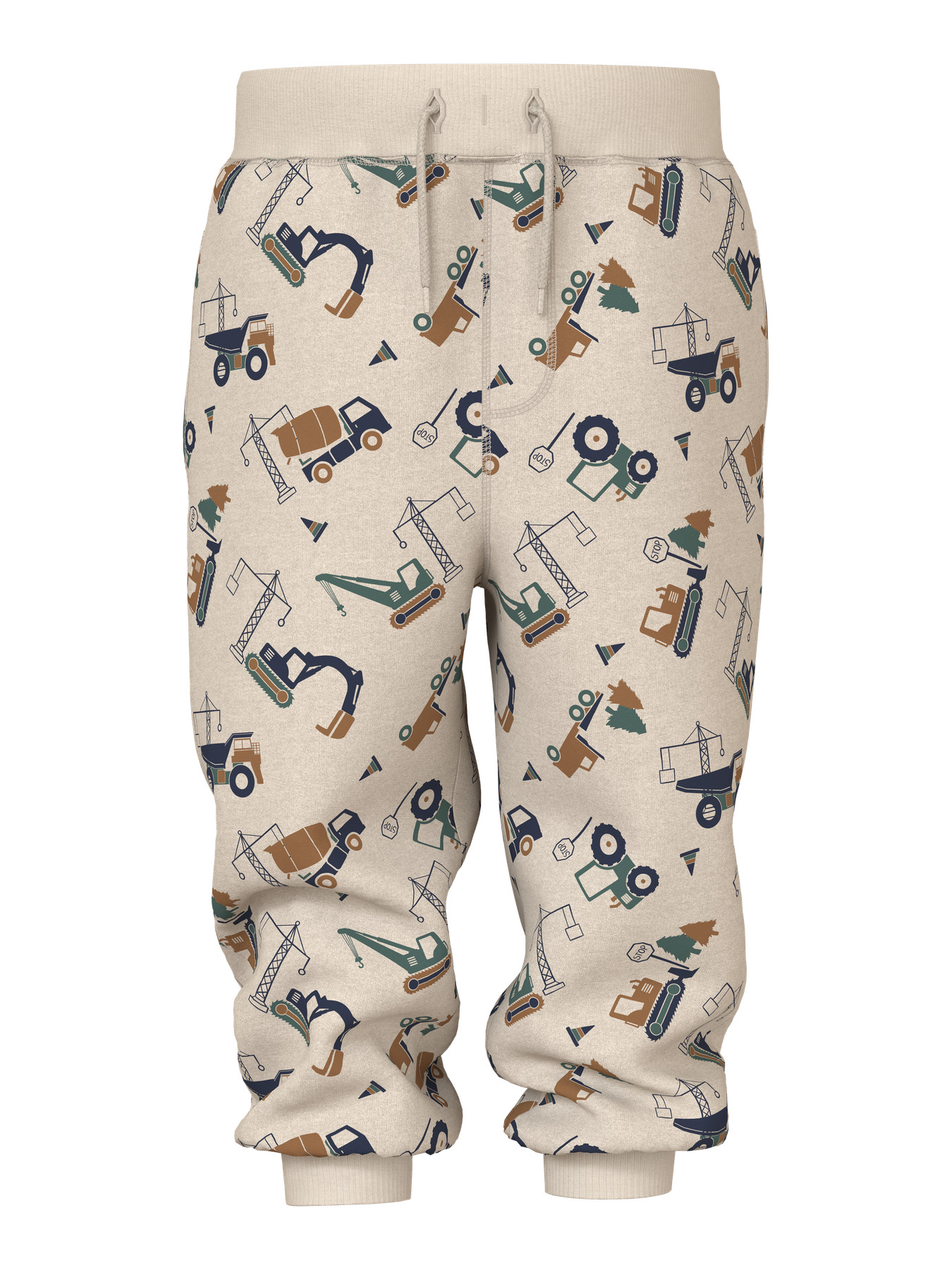 Name It Mini Sweatpants Island Fossil Med Gravemaskineprint - Str. 5y 110cm