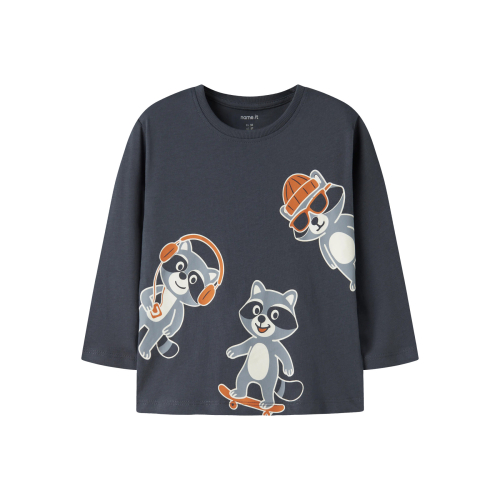 Name It Bluse - NmmVilasse - Ombre Blue/Raccoons
