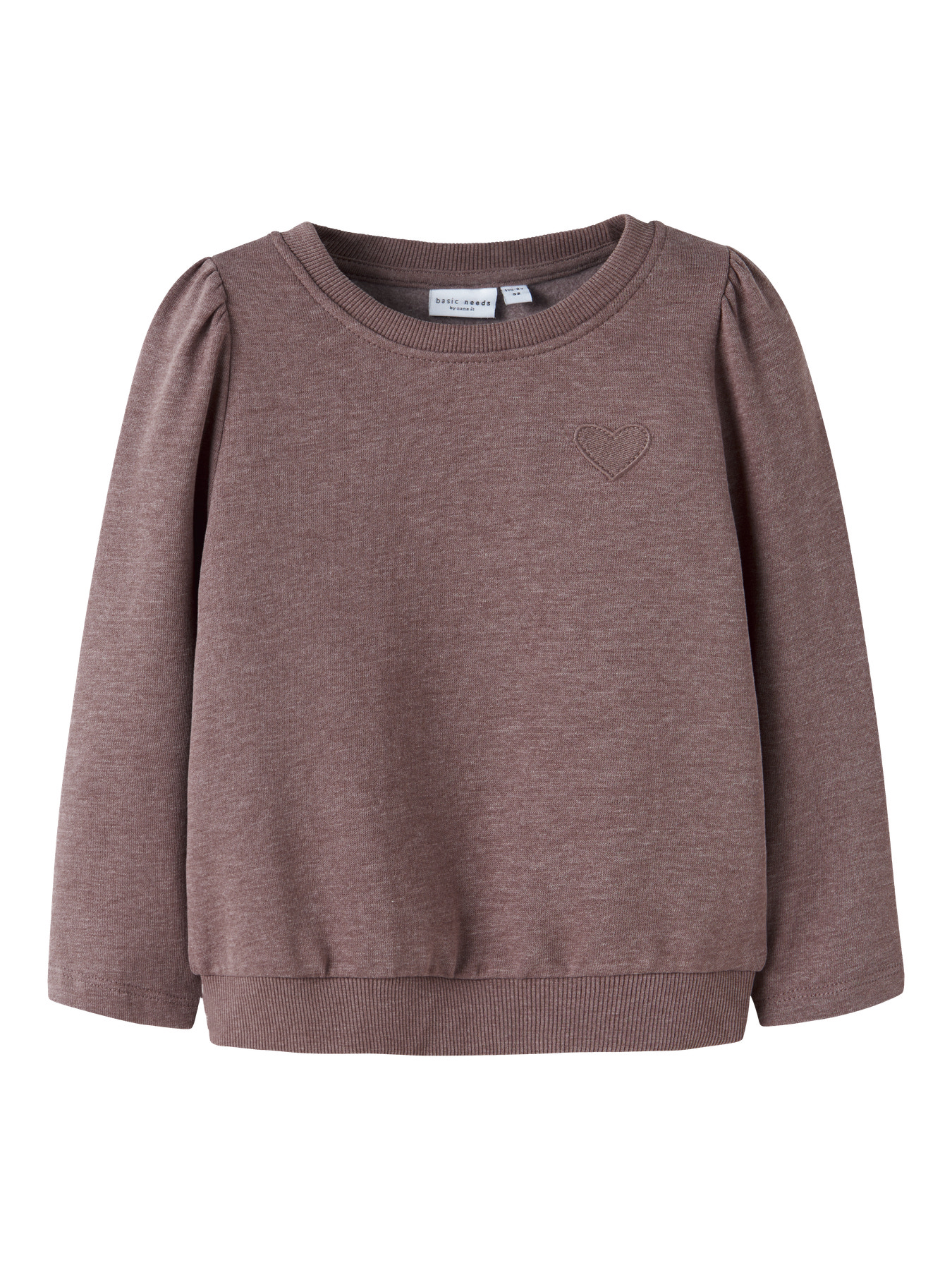 NAME IT Sweatshirt Vima Peppercorn Heart Embroidery