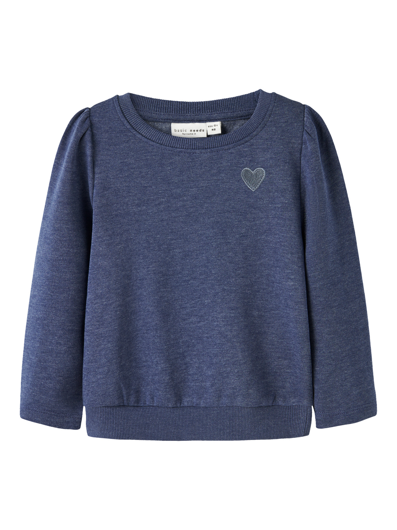 NAME IT Sweatshirt Vima Blueprint Heart Embroidery