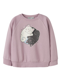 NAME IT Sweatshirt Venus Keepsake Lilac Yin Yang Cat