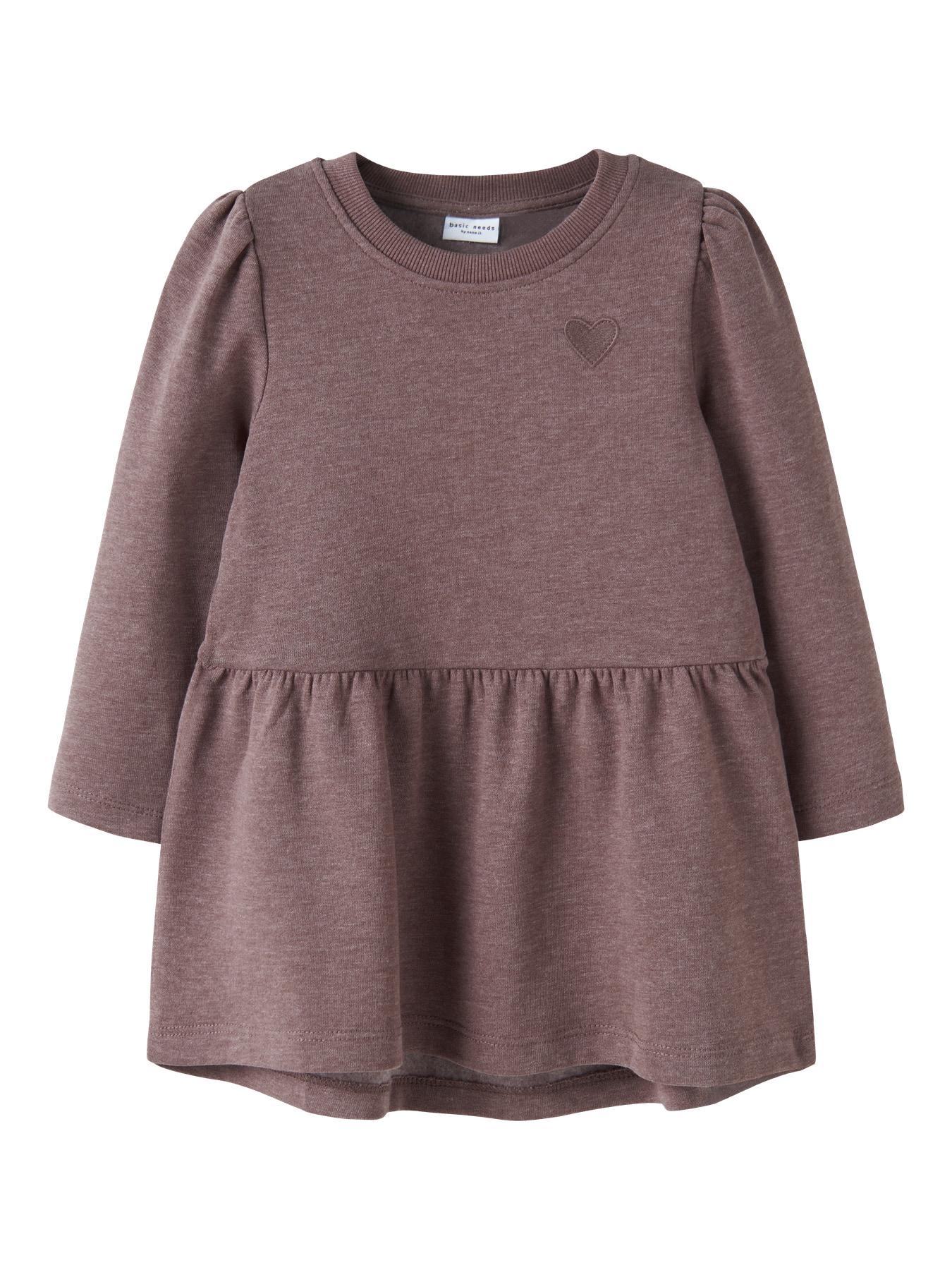 NAME IT Kjole Vima Peppercorn Heart Embroidery