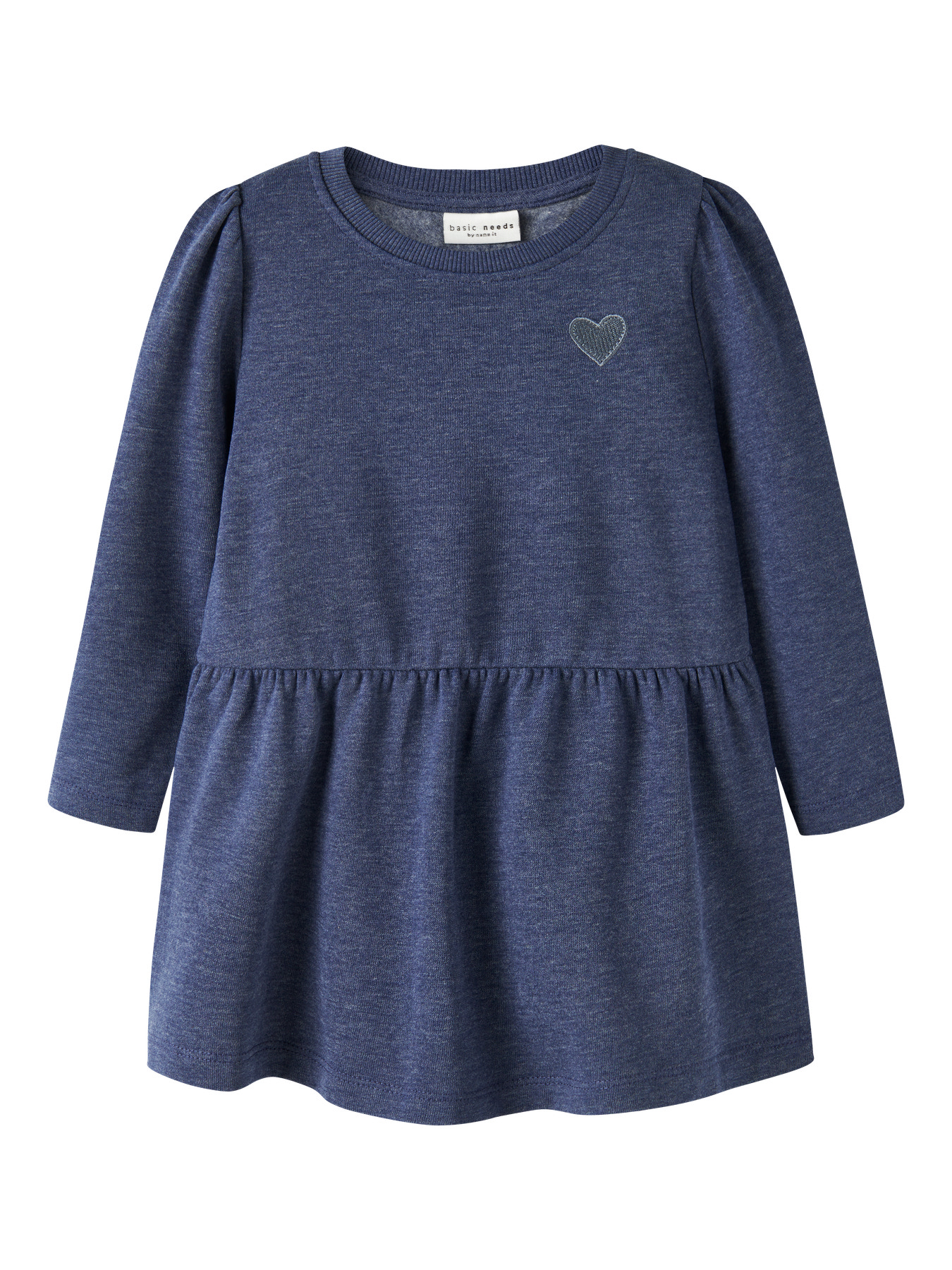 NAME IT Kjole Vima Blueprint Heart Embroidery