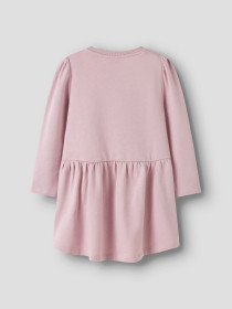 NAME IT Kjole Vima Burnished Lilac Heart Embroidery