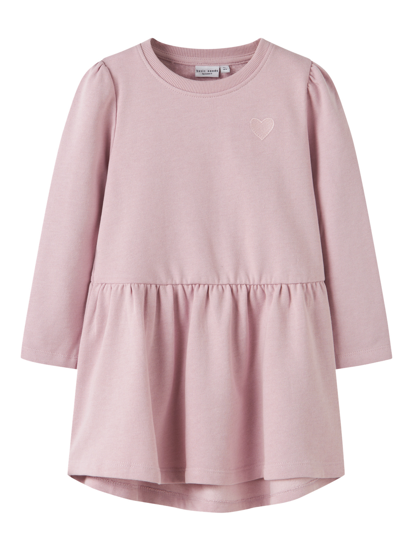 NAME IT Kjole Vima Burnished Lilac Heart Embroidery