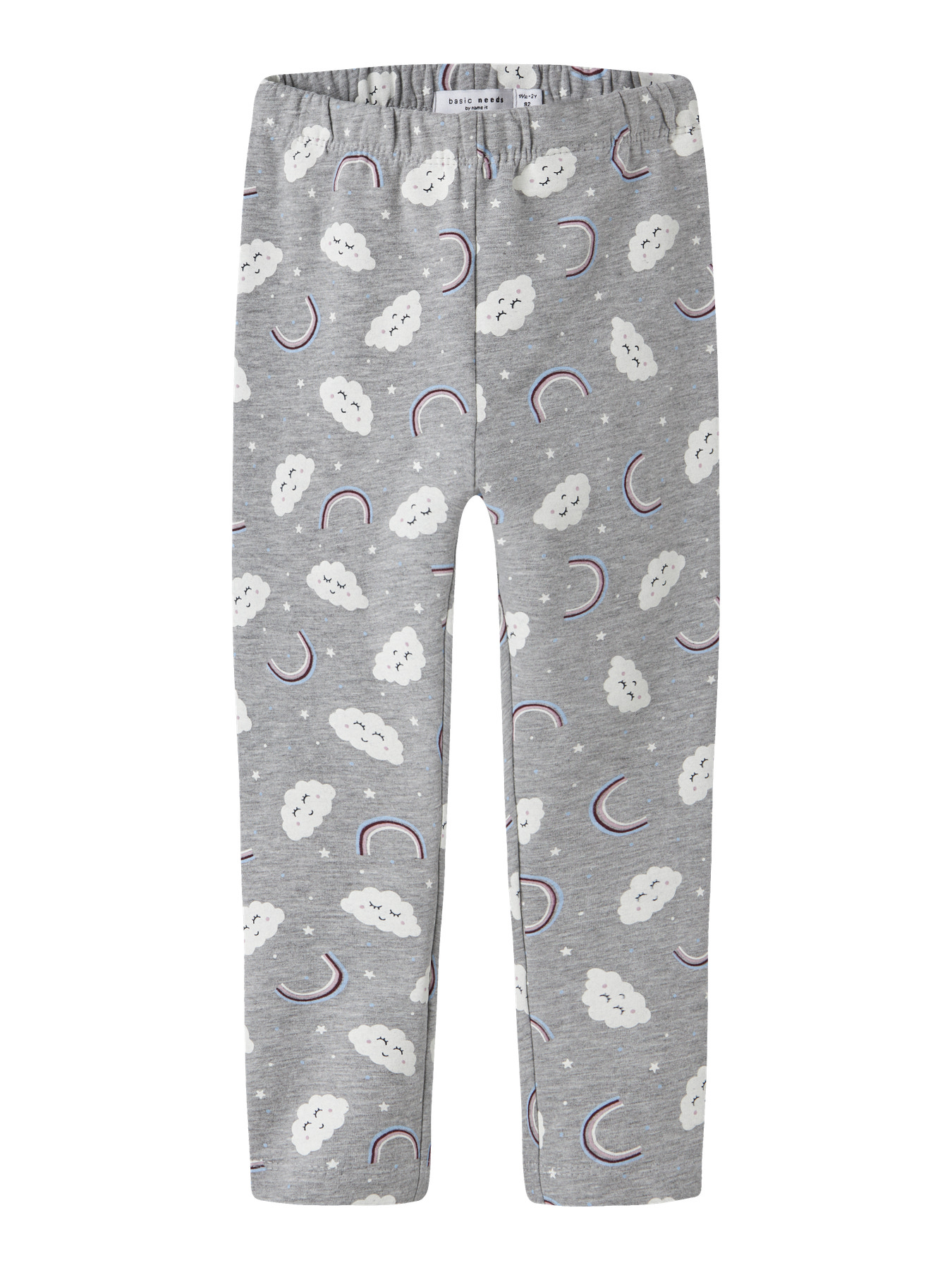NAME IT Sweat Leggings Davina Grey Melange Rainbow Clouds