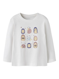 NAME IT Langærmet Bluse Veen Bright White Hedgehogs