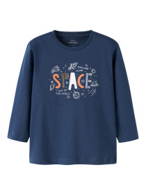 NAME IT Langærmet Bluse Victor Insignia Blue Space