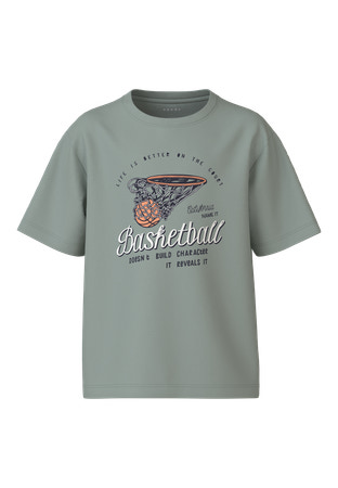 NAME IT T-shirt Vilogo Aqua Gray Basket