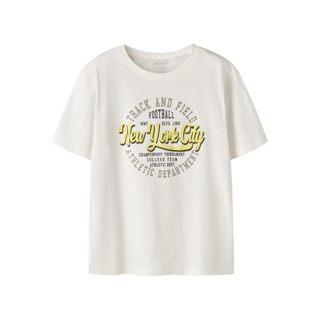 Name It T-shirt - NkmVilogo - Cloud Dancer/New York city