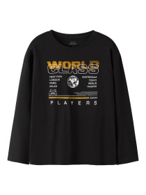 NAME IT Langærmet Bluse Victor Black World Class