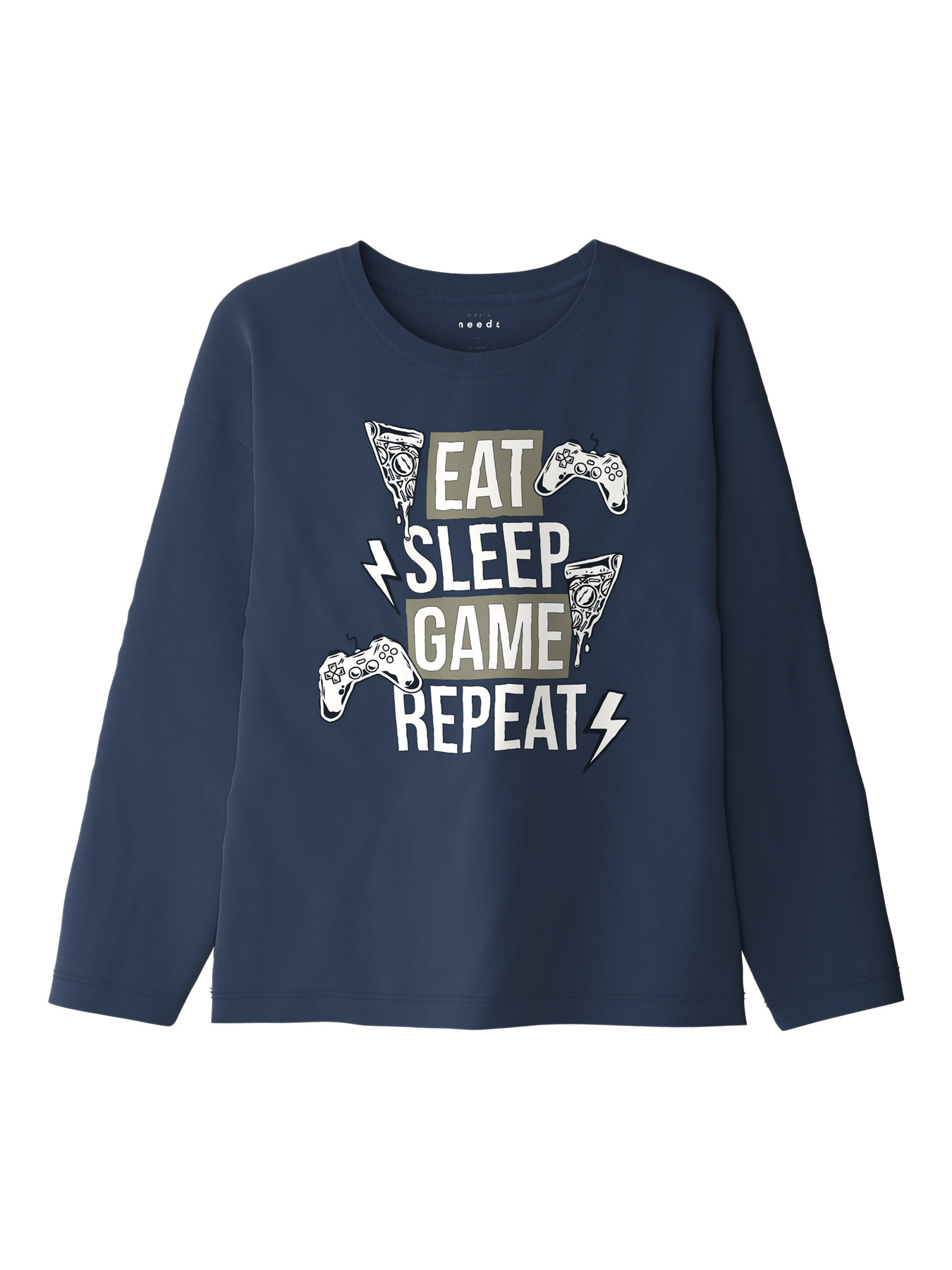 NAME IT Bluse Victor Insignia Blue Eat Game