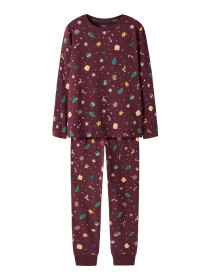 NAME IT Jule Natsæt Vismas Burgundy