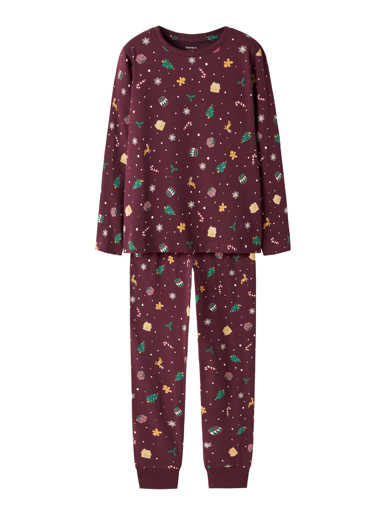 NAME IT Jule Natsæt Vismas Burgundy