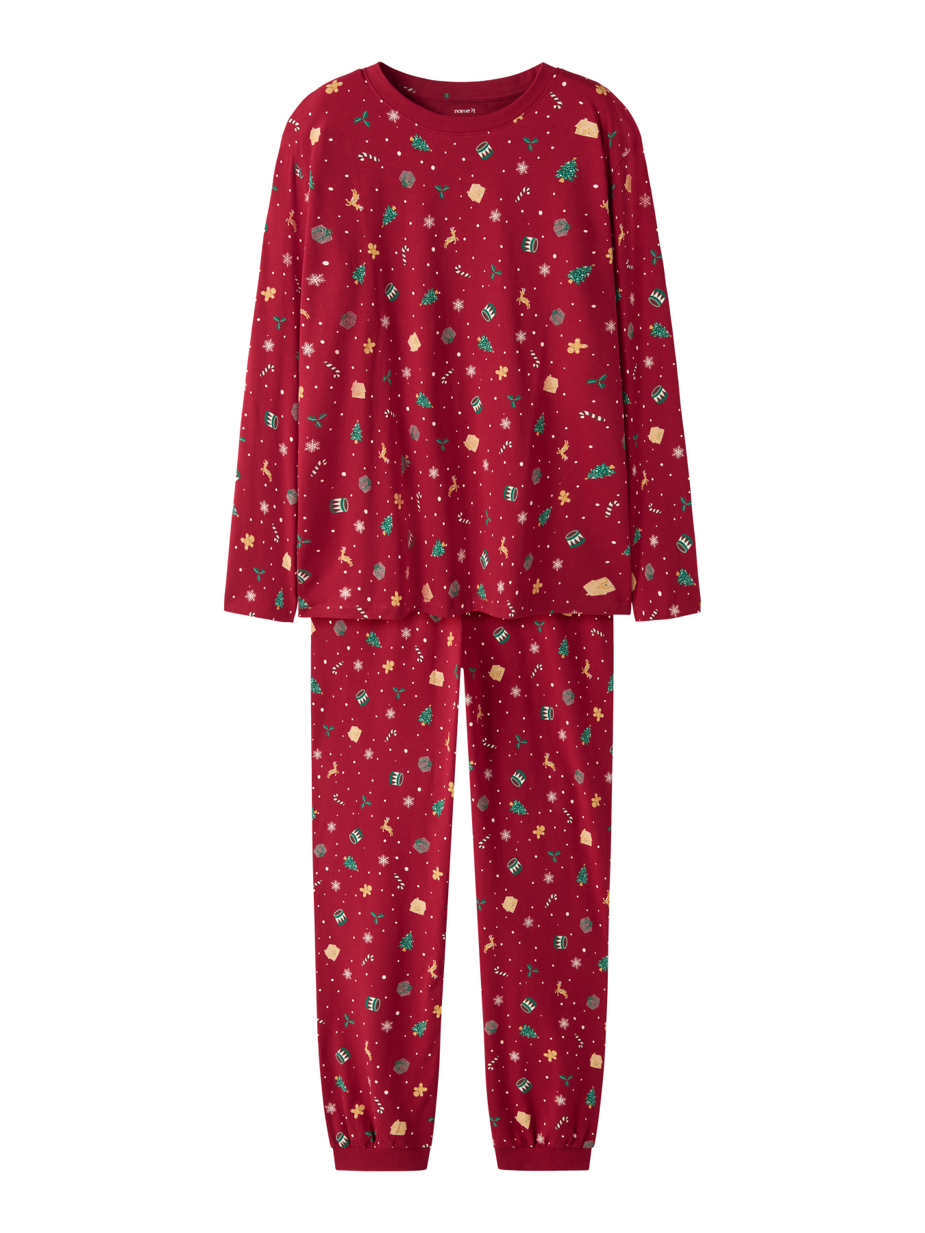 NAME IT Jule Natsæt Voksen Vismas Jester Red