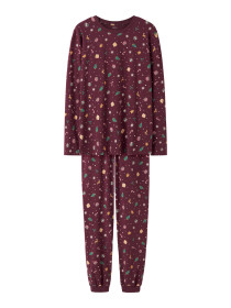 NAME IT Jule Natsæt Voksen Vismas Burgundy