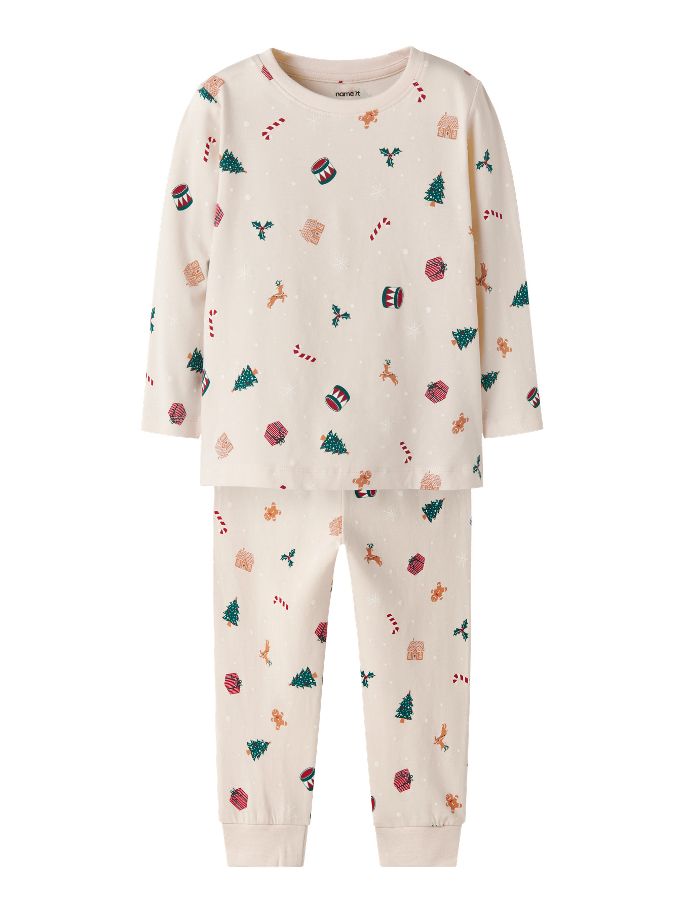 Name It Pyjamas Whitecap Gray Med Juleprint - Str. 3y 98cm