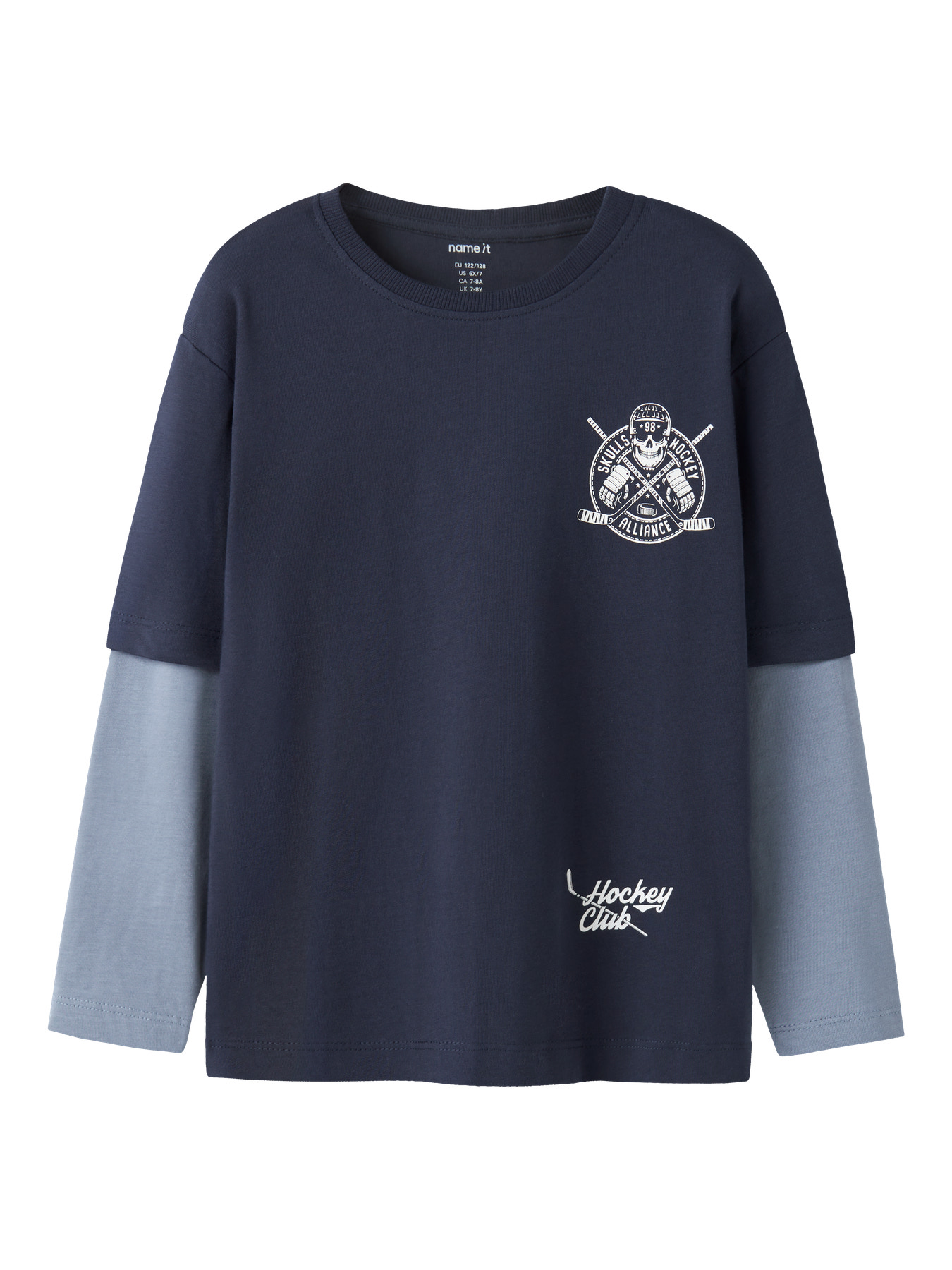 NAME IT Langærmet Bluse Varto Navy Blazer Skull