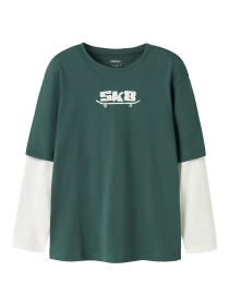 NAME IT Langærmet Bluse Varto Bistro Green Skate8