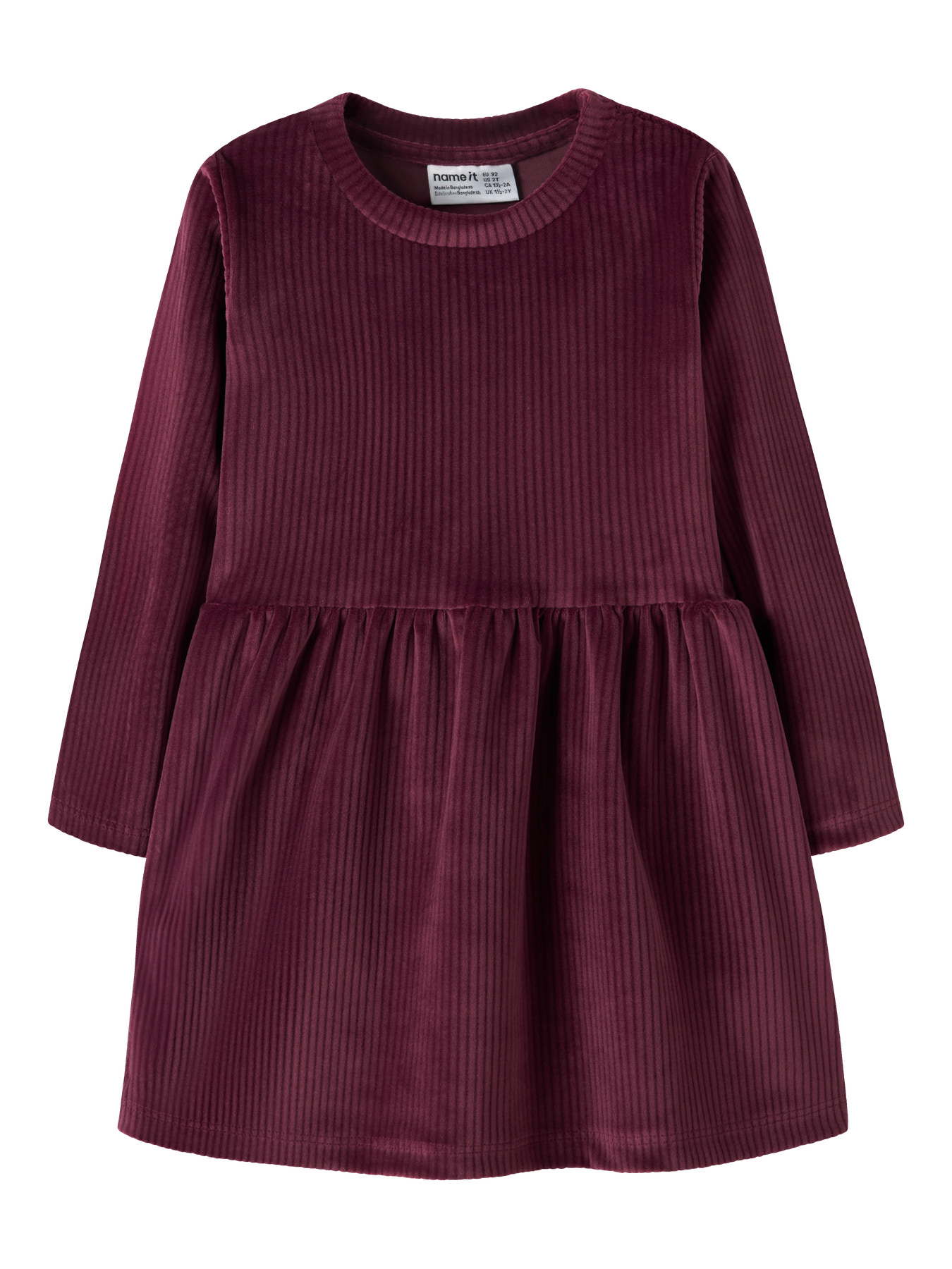 NAME IT Velour Kjole Veloa Burgundy