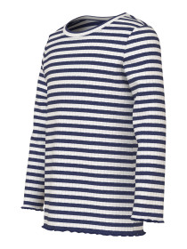 NAME IT Langærmet Bluse Vemma Cloud Dancer Blue Stripe Glitter