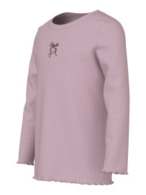 NAME IT Langærmet Bluse Vemma Keepsake Lilac Bow Embroidery Glitter