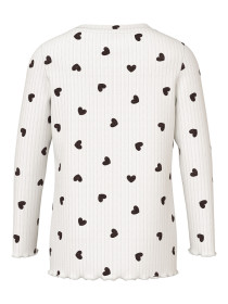 NAME IT Langærmet Bluse Vemma Cloud Dancer Tiny Heart Glitter