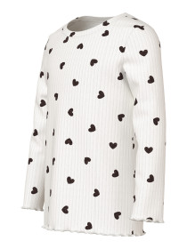 NAME IT Langærmet Bluse Vemma Cloud Dancer Tiny Heart Glitter
