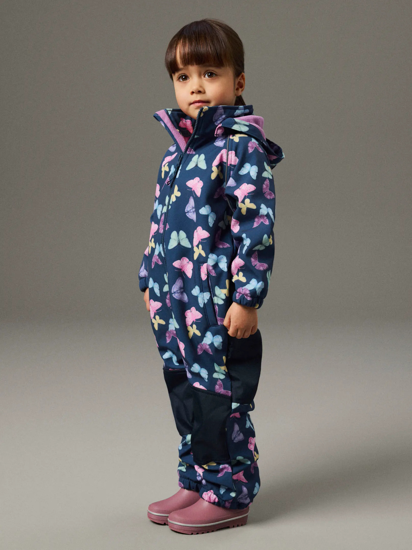 NAME IT Softshell Dragt Alfa08 Insignia Blue Butterflies billede