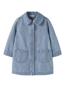 NAME IT Denim Kjole Piper Light Blue Denim Flower