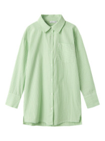 NAME IT Skjorte Oversize Long Bistripe Arcadian Green Stripe