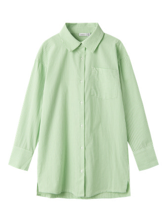 NAME IT Skjorte Oversize Long Bistripe Arcadian Green Stripe