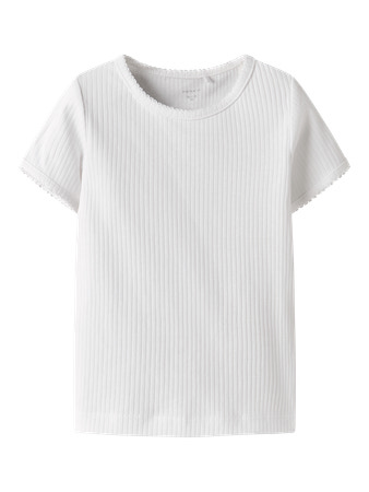 NAME IT Rib T-shirt Katie Lucent White