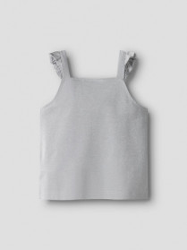 NAME IT Slim Kort Strop Top Jijia Lucent White