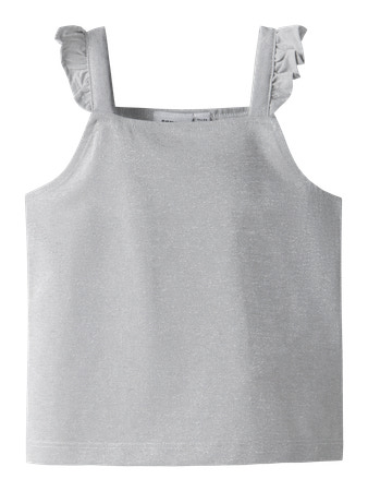 NAME IT Slim Kort Strop Top Jijia Lucent White