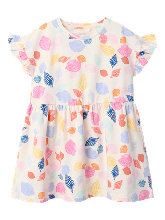 Name It Kjole Sea Salt Med Flæser Og Muslingeskal-print - Str. 2y 92cm