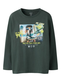 NAME IT Langærmet Bluse Voto Urban Chic Skater Dog