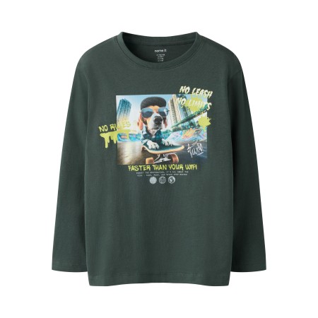 NAME IT Langærmet Bluse Voto Urban Chic Skater Dog