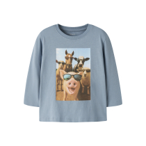 NAME IT Bluse Voto Ashley Blue Farm Animals