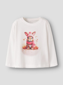 NAME IT Langærmet Bluse Votea Cloud Dancer Autumn Bunny