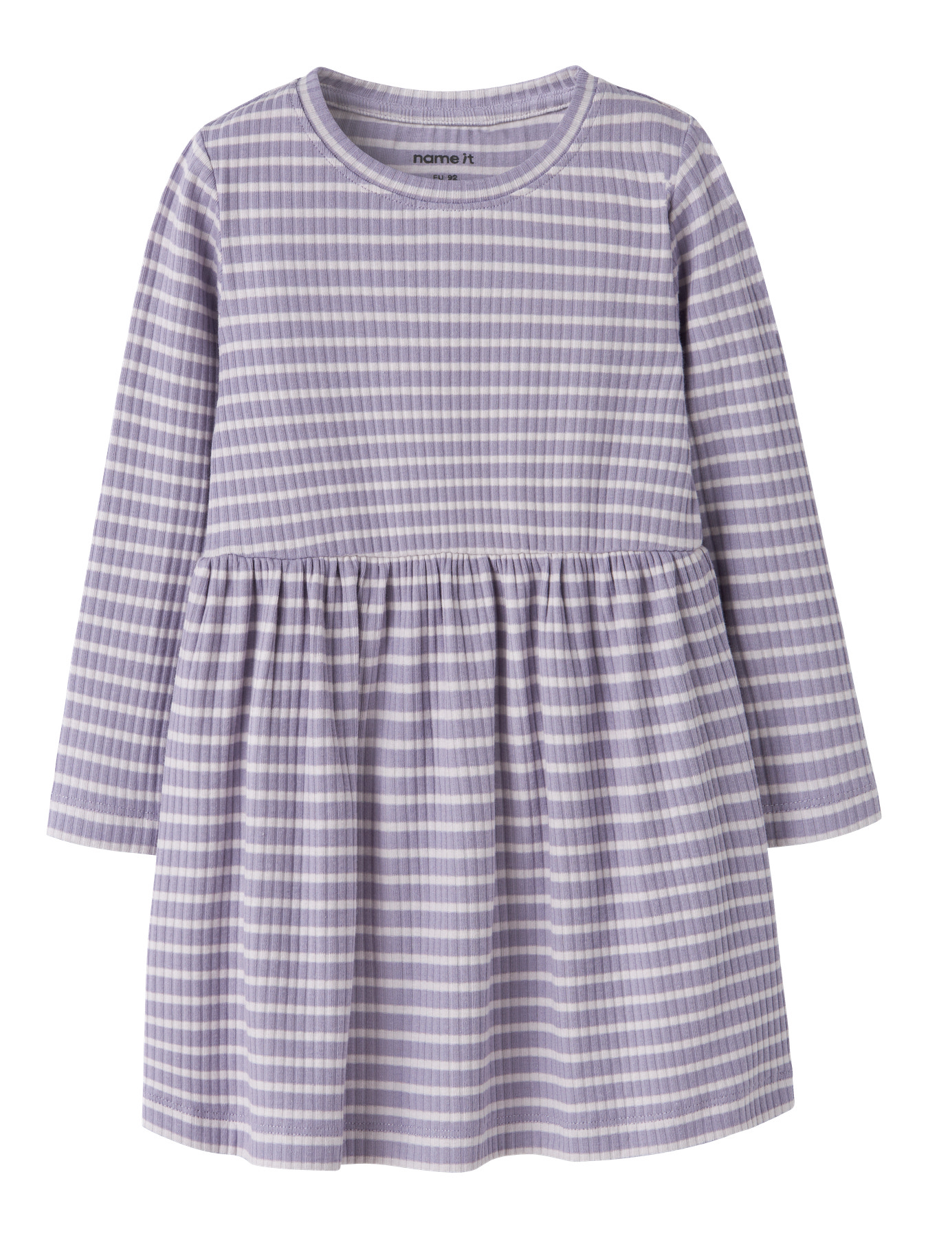 Name it Kjole - Rib - NmfVemma - Lavender Gray/Lilac Marble Stri