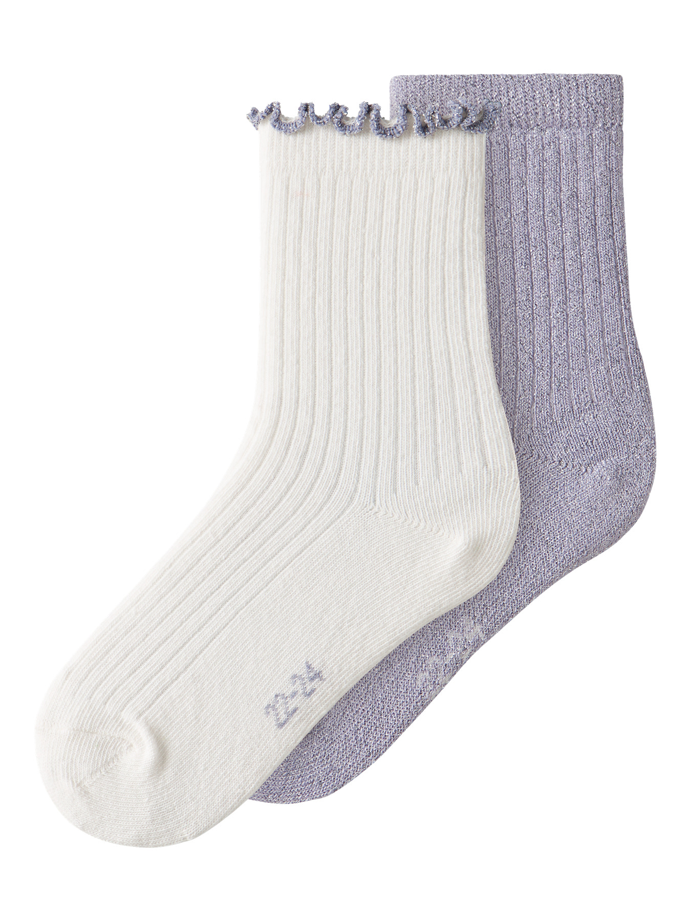 NAME IT 2-Pak Glimmer Strømper Tutti Lavender Gray Cloud Dancer