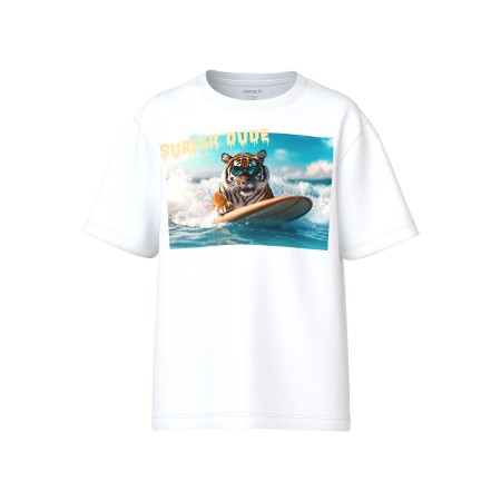 Name It T-shirt - NkmVoto - Bright White/Surfer