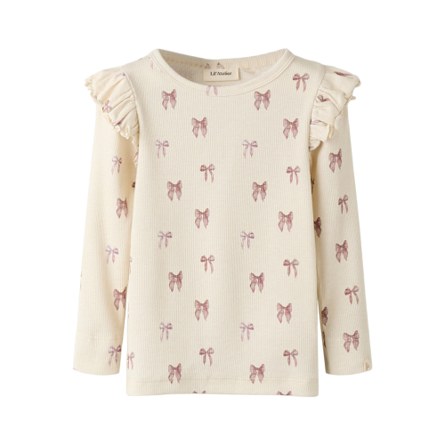 Lil Atelier Bluse - Rib - Slim - Noos - NmfGavo - Turtledove/Bow