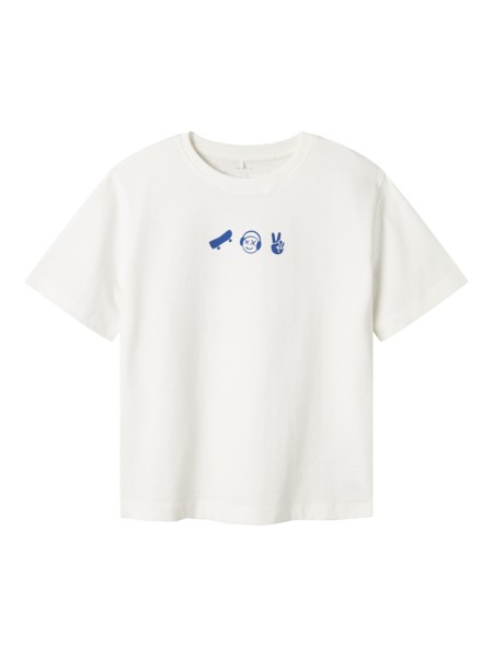 Name It Cloud Dancer/limoges Printet T-shirt - Str. 7-8y 122/128cm