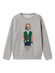NAME IT Sweatshirt Psalko Loose Grey Melange
