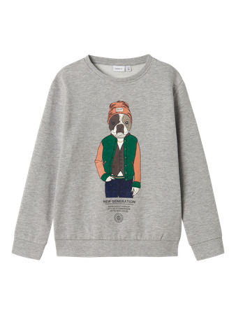 NAME IT Sweatshirt Psalko Loose Grey Melange